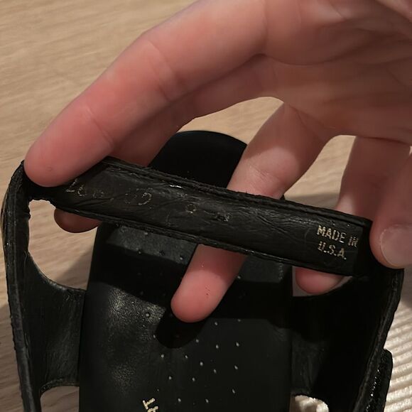 SAS Tripad Comfort USA Women’s Size L6 Glossy Black Leather Ankle Strap Sandals - Picture 7 of 15